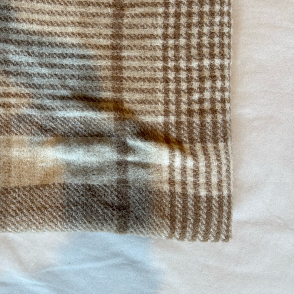 J. Crew Houndstooth Scarf Cream and Brown. 76" L x 9" W